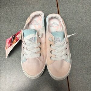 Roxy Surfside Kids Soft Pink and Blue Sneakers
